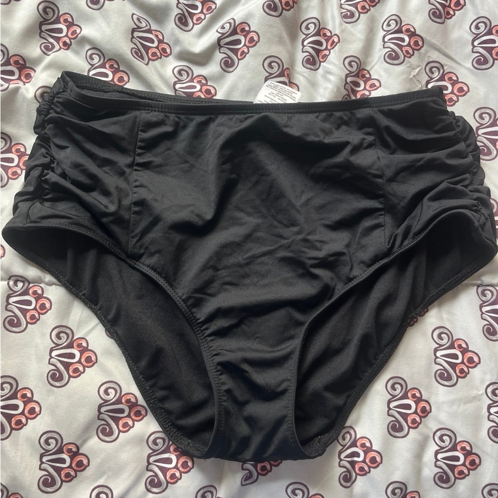 High-Waisted Black Bikini Bottoms Ruched Sides Mossimo Target
